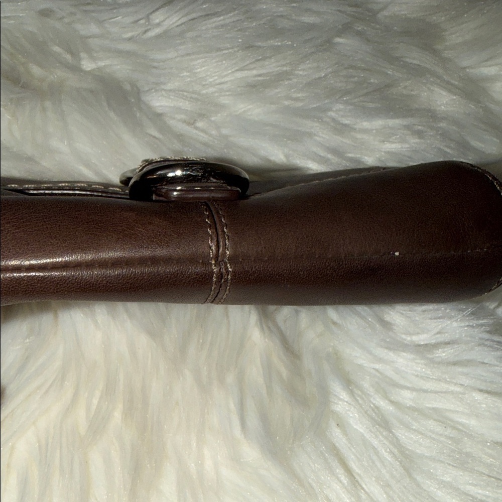 COACH Dark Brown Leather Wristlet with Silver Hardware - Picture 7 of 7